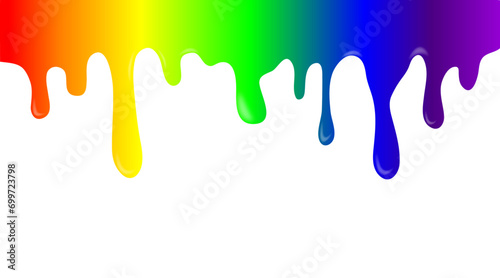 Abstract drops of paint in the color of a rainbow or community on a white background