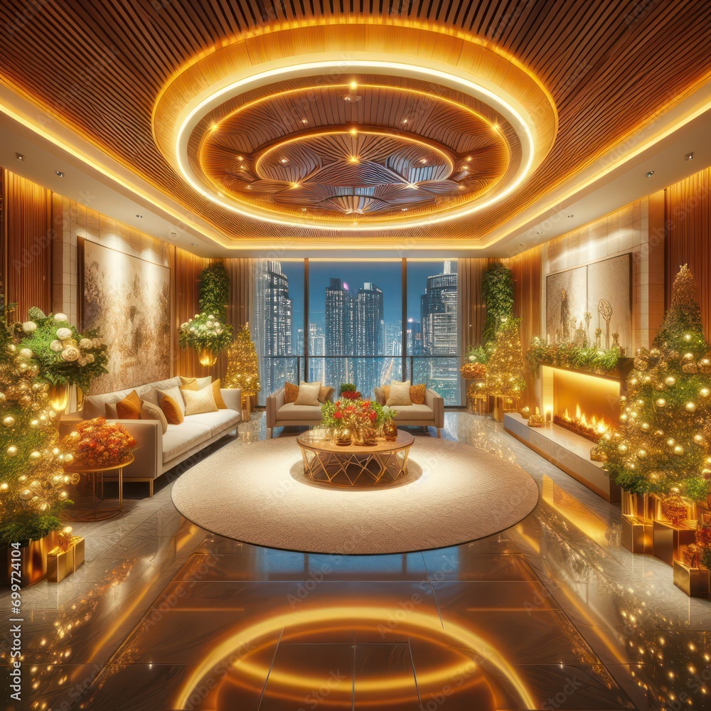 luxurious decoration fills every inch of space. At the moment you entered, you were first attracted by the warm yellow circular lighting in front of you, illuminating every detail luxurious decoration fills every inch of space. At the moment you entered, you were first attracted by the warm yellow circular lighting in front of you, illuminating every detail