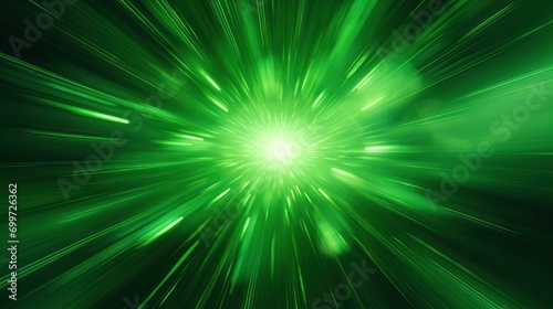 Abstract green background. Explosion star with gloss 