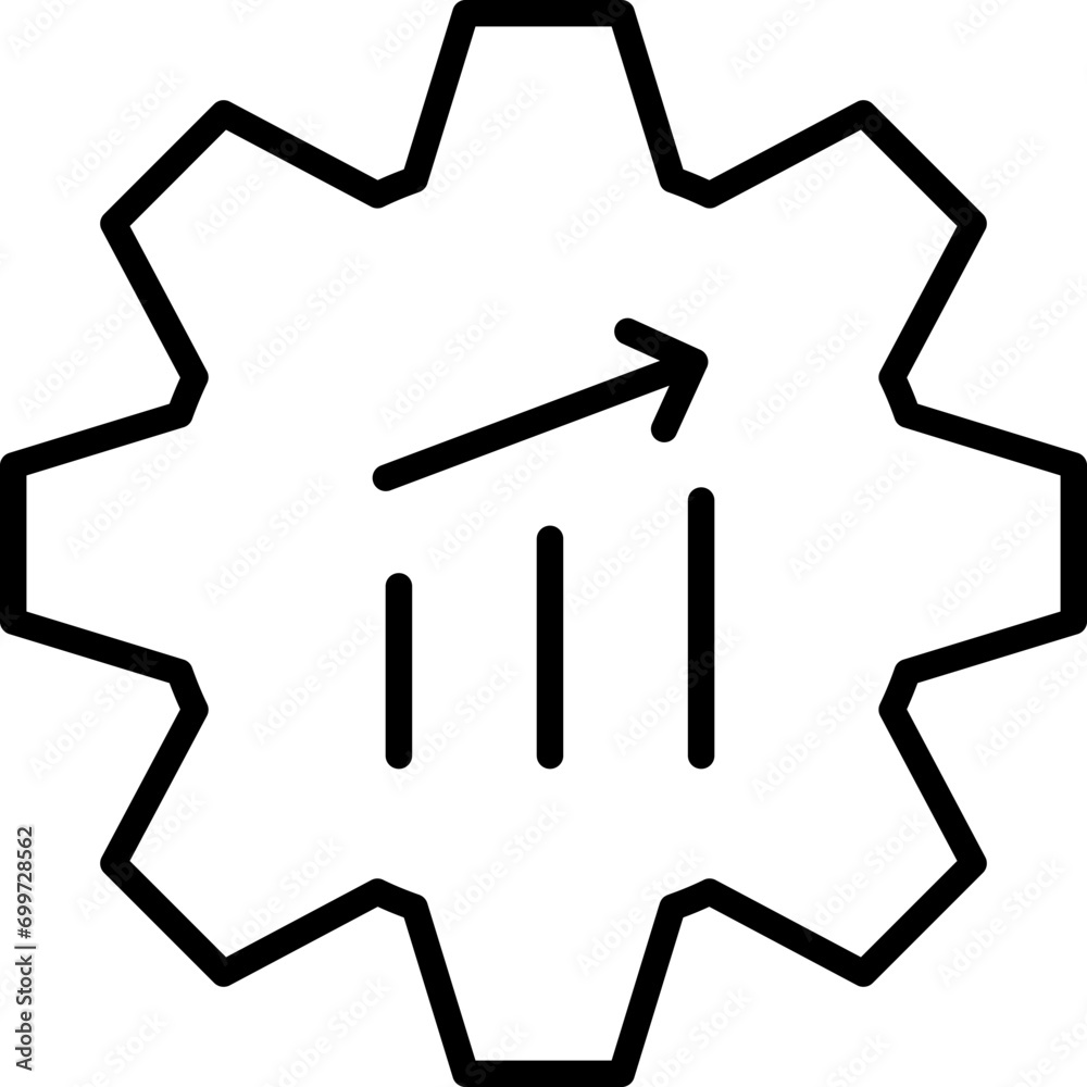 progress in Gear Vector Symbol for Adverts. Suitable for books, stores, shops. Editable stroke in minimalistic outline style. Symbol for design progress in Gear Vector Symbol for Adverts. Suitable for books, stores, shops. Editable stroke in minimalistic outline style. Symbol for design