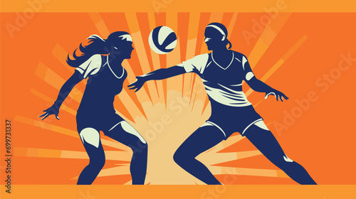 resilience and sportsmanship in a vector art piece showcasing players overcoming challenges, displaying fair play, and acknowledging opponents' achievements on the court.