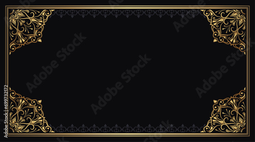 Vintage frame with gold mandala ornament