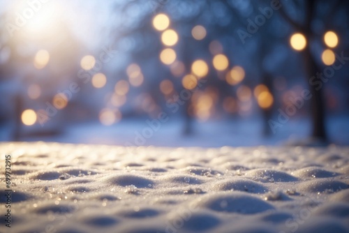 snow blurred background with illumination. ai generative