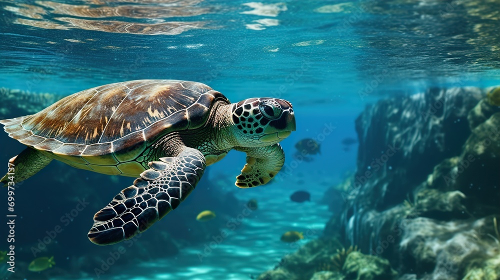 Obraz premium green sea turtle