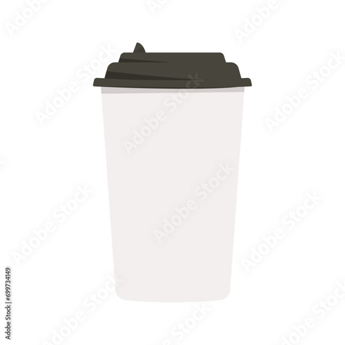 White delicious coffee paper cup icon. Drink vector illustration design 