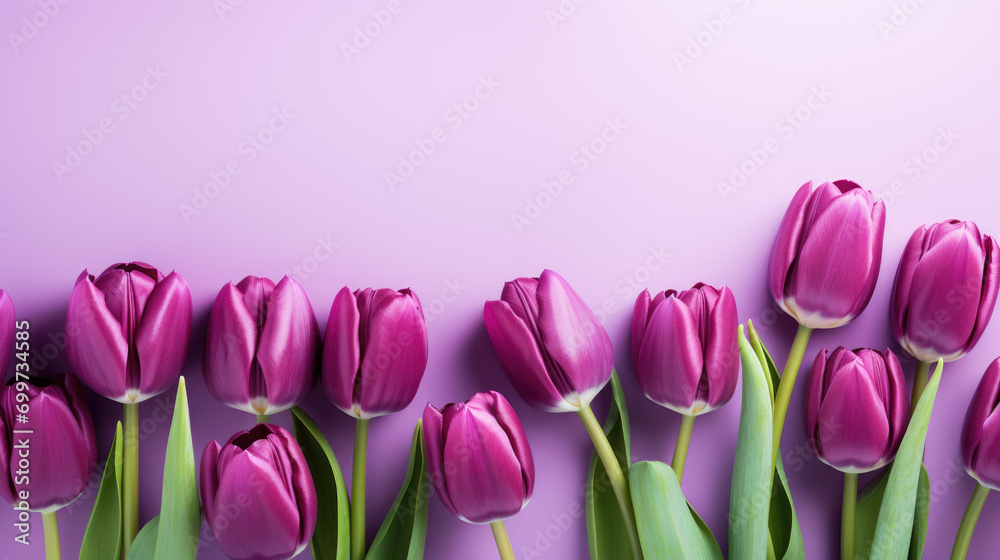 Elegant Purple Tulips on a Lavender Background Elegant Purple Tulips on a Lavender Background