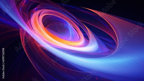 Visualization showcasing an abstract, dynamic vortex of neon light. Vibrant, energetic, futuristic, swirling, luminous, abstract representation. Generated by AI.