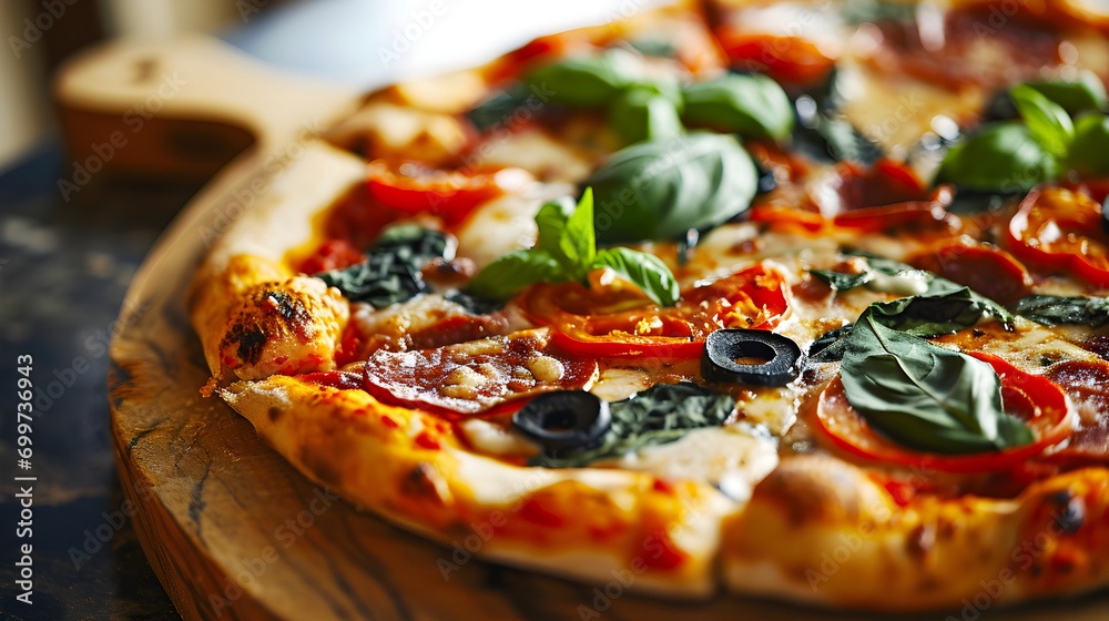 Gourmet Pepperoni Pizza with Fresh Toppings - Generative AI Gourmet Pepperoni Pizza with Fresh Toppings - Generative AI