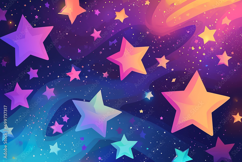 Big stars background, cartoon style Big stars background, cartoon style