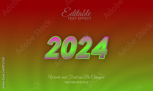 Editable Text Effect 2024, Vector file template design