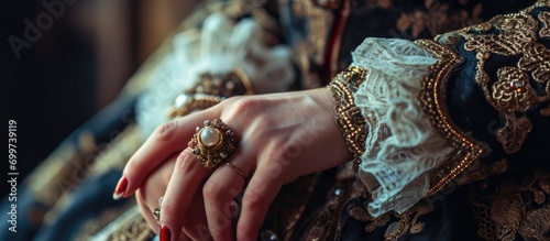 Close-up of a classy accessory worn by a hand model. © AkuAku