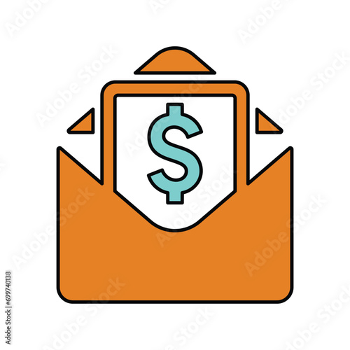 Salary mail, salary, increment icon