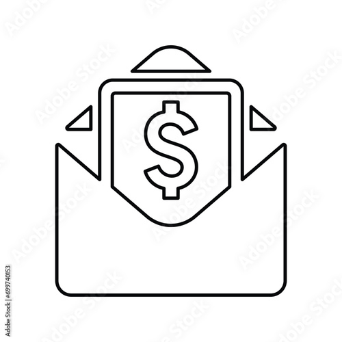 Salary mail, salary, increment icon