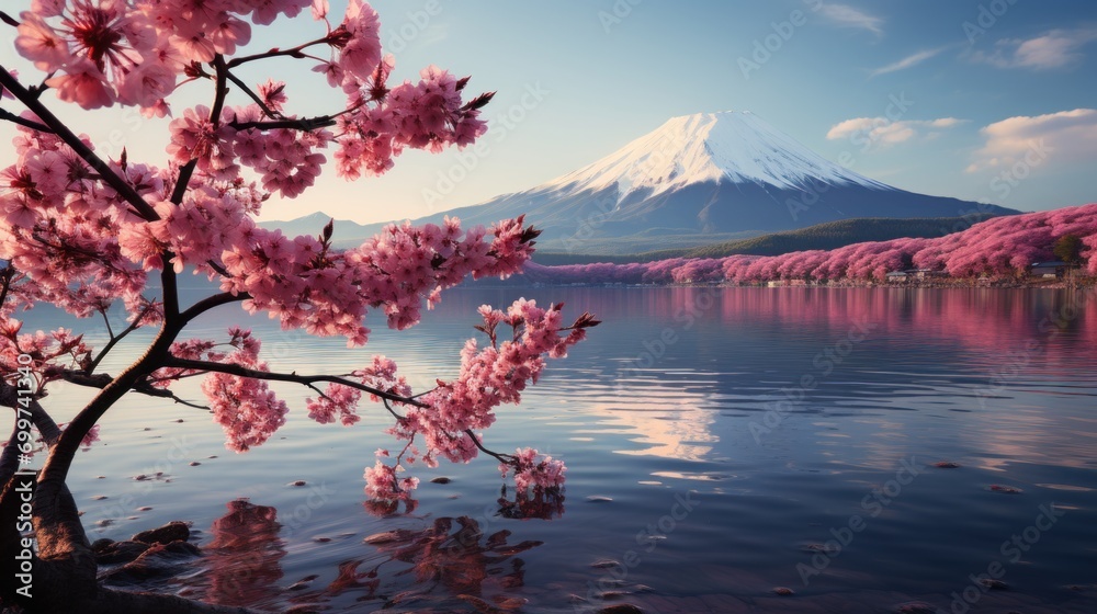 Create an attractive photo of fujiyama, with high - quality lighting