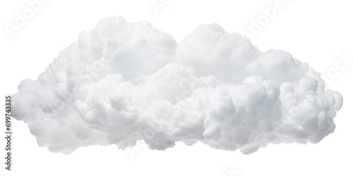 Crystal long white cloud isolated on transparent background PNG