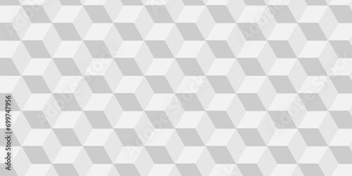 Background of cube geometric pattern grid backdrop triangle. Abstract cubes geometric tile and mosaic wall or grid backdrop hexagon technology. white and gray geometric block cube structure.