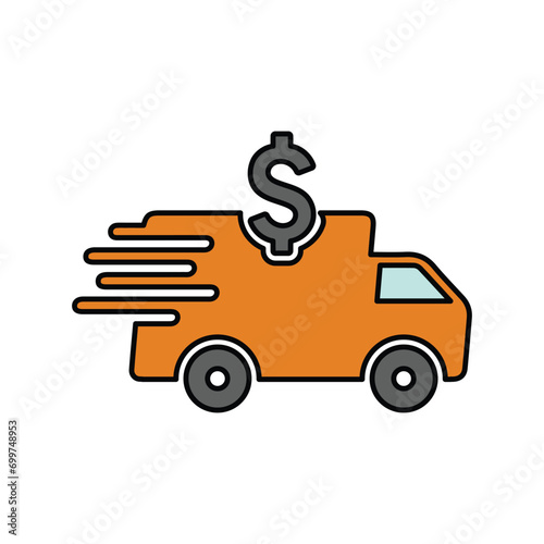 Shipping cost, delivery, charges icon , Perfect use for print media, web, stock images, commercial use or any kind of design project.