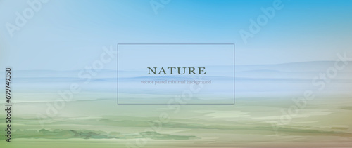 Nature. Minimal background in earth tones. Watercolor textured vector banner. 