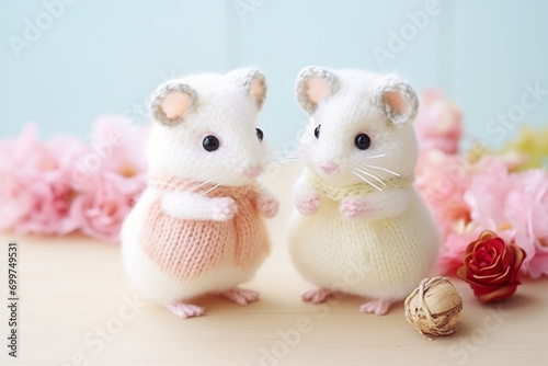 Hamster Knitted handmade toy animal 