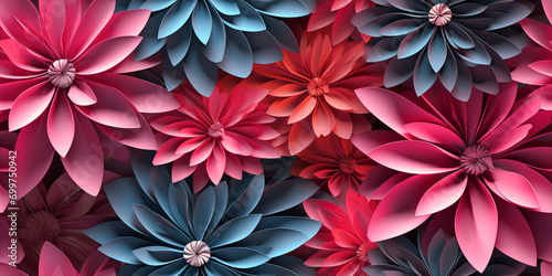 Floral seamless pattern background. Luxury romantic delicate paper flowers wallpaper. Good cloth, interior, wedding.