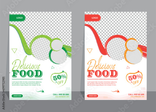 Food Flyer Template design, restaurant food flyer, fast food template vector illustration.	