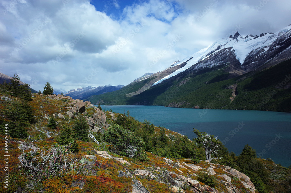 Nature of Patagonia, View of the Del Desierto Lake in thouth Argentina