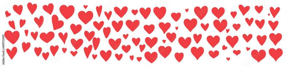 Large set of hand drawn red hearts. Big collection of red hearts isolated on white background. Hand drawn vector art. Large set of hand drawn red hearts. Big collection of red hearts isolated on white background. Hand drawn vector art.