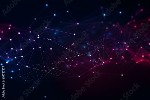 Digital Technology Background. Network Connection Dots and Lines. Futuristic Background for Presentation Design. 3d.