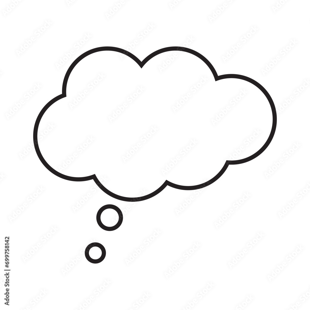 Dream cloud isolated icon. Single Cloud vector. Thought bubble icon. Speech bubbles Icon flat design. Line Cloud art. Vector illustration Dream cloud isolated icon. Single Cloud vector. Thought bubble icon. Speech bubbles Icon flat design. Line Cloud art. Vector illustration