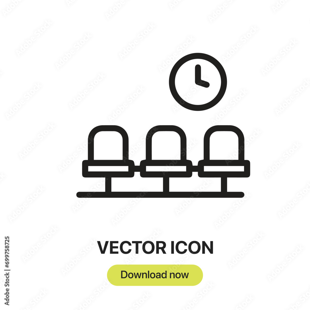 We are waiting for the Room icon vector. Linear-style sign for mobile concept and web design. Waiting Room symbol illustration. Pixel vector graphics - Vector. We are waiting for the Room icon vector. Linear-style sign for mobile concept and web design. Waiting Room symbol illustration. Pixel vector graphics - Vector.