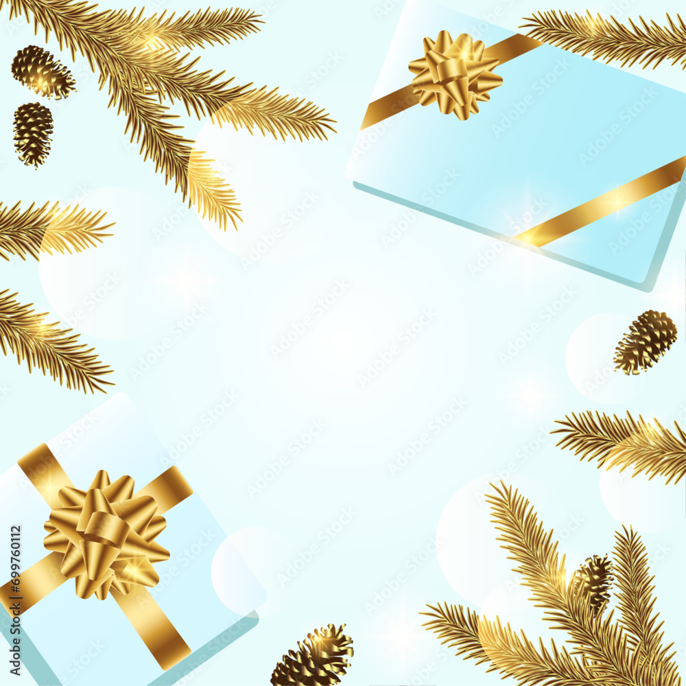 Obraz premium Happy New Year and Christmas greeting card