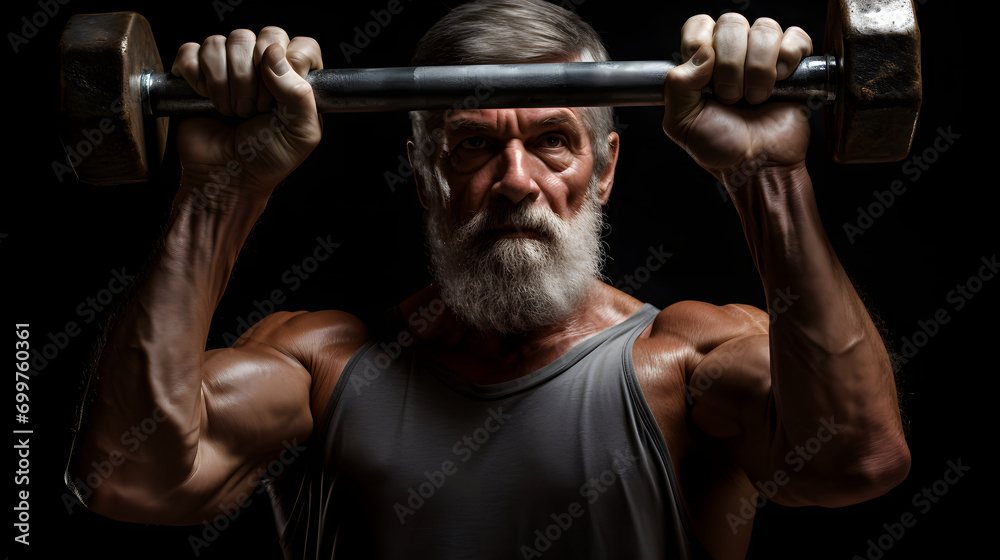 man lifting dumbbells and showing off his muscles man lifting dumbbells and showing off his muscles