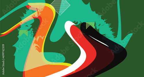 abstract background with a colored dynamic waves background. Illustration suitable for wave design