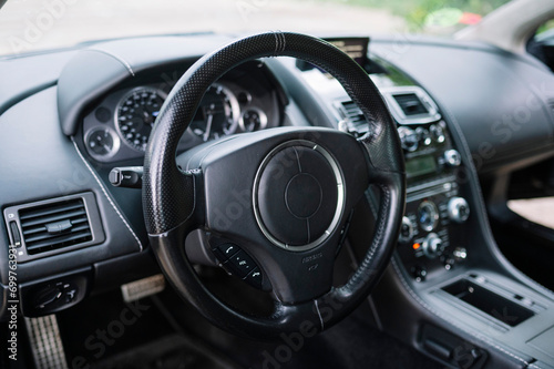 Interior of a sports car. © karrastock