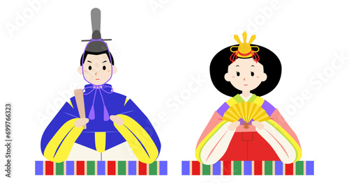 ひな祭り - お内裏様とお雛様（主線なし）