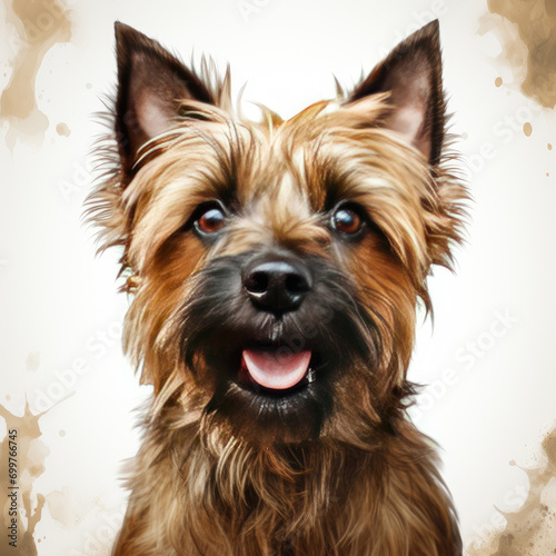 watercolor Cairn Terrier clipart, Generative Ai © creativeproartist