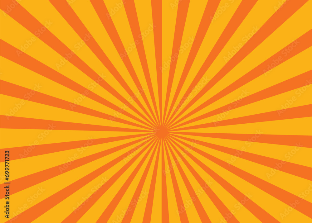 Pop art sunlight abstract horizontal background. Vector cosmic illustration. Yellow Beam, ray, starburst style for decoration, project, video, cover, brochure, business, advertising Pop art sunlight abstract horizontal background. Vector cosmic illustration. Yellow Beam, ray, starburst style for decoration, project, video, cover, brochure, business, advertising