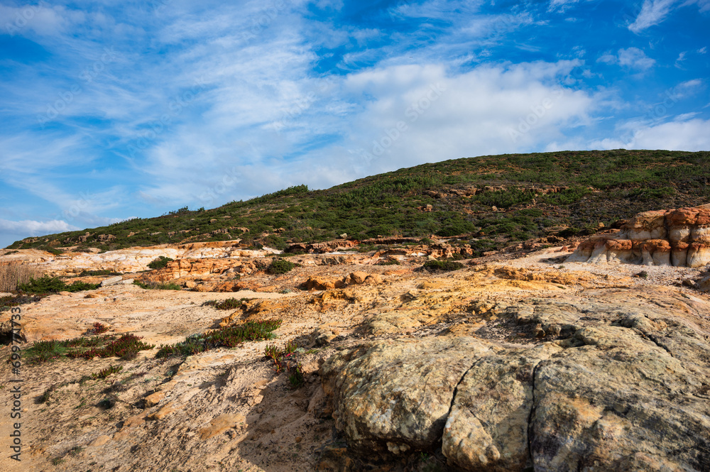 hill and hazzy sky