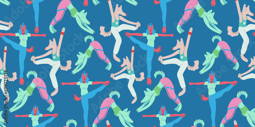 seamless pattern with dogs in vector. characters in flat style. Template for wrapping, wallpaper, background for app website. A series of furry dogs