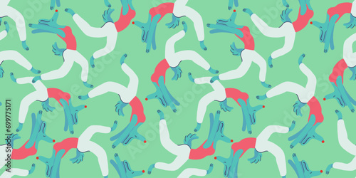seamless pattern with dogs in vector. characters in flat style. Template for wrapping, wallpaper, background for app website. A series of furry dogs