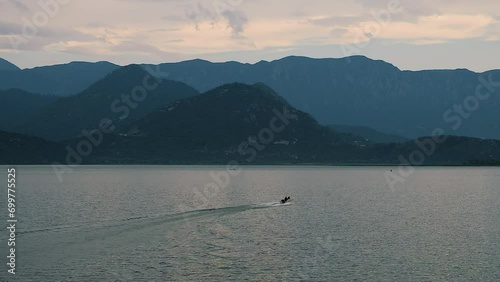 Skadar lake in south of Montenegro. Freshwater lake in the Balkans photo