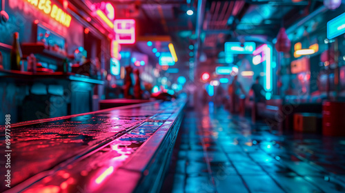 Cyberpunk Tokyo street, japanese nightlife, Generative AI © PaputekWallArt