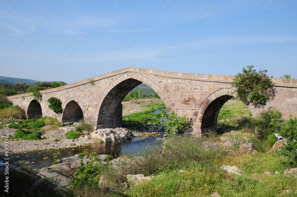Located in Canakkale, Turkey, Hudavendigar Bridge was built in the 14th century. Located in Canakkale, Turkey, Hudavendigar Bridge was built in the 14th century.