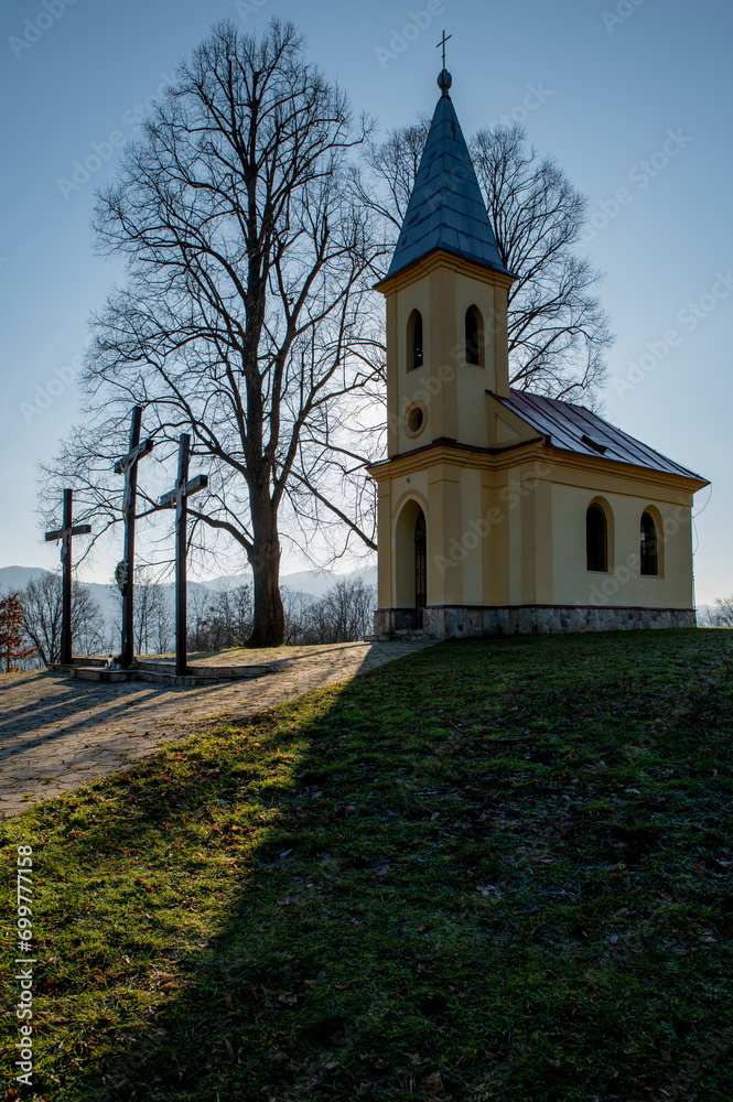 Neo-Gothic Chapel of the Sacred Heart of Jesus. Calvary in Zarnovica. Slovakia.