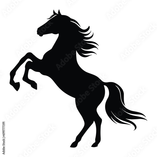 Fototapeta Naklejka Na Ścianę i Meble -  Big horse silhouette hind legs vector illustration design