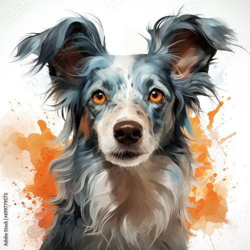 watercolor Chinese Crested clipart, Generative Ai