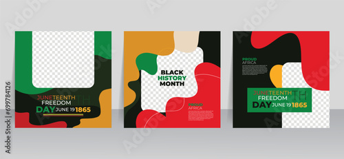 Black history month social media post vector premium 