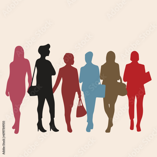Silhouette of modern model actor Flat vector stock illustration. Young people concept for Modern illustration