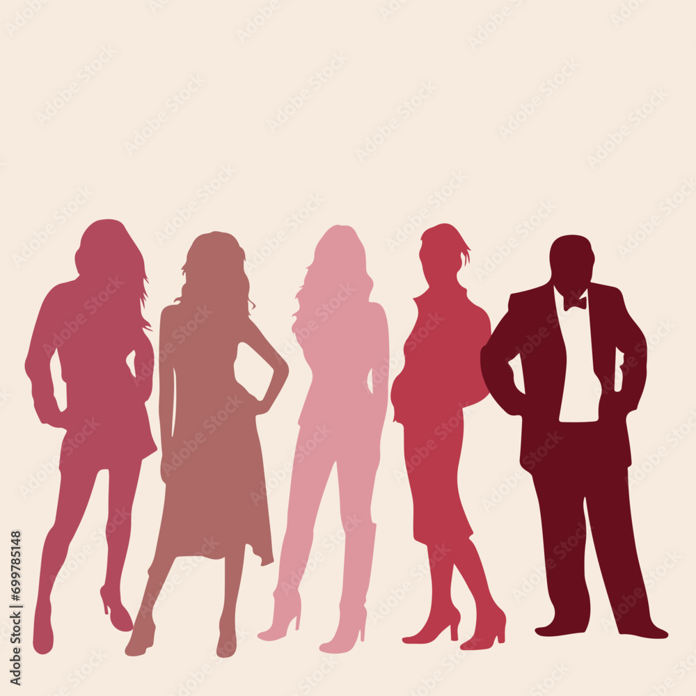 Silhouette of modern model actor Flat vector stock illustration. Young people concept for Modern illustration Silhouette of modern model actor Flat vector stock illustration. Young people concept for Modern illustration