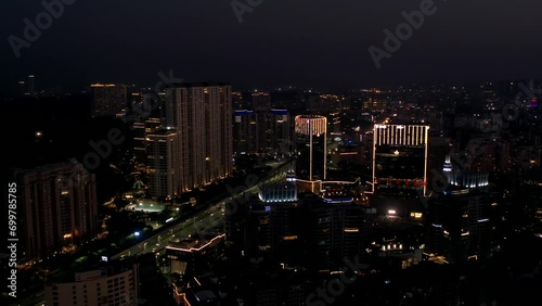 City skyline night hyperlapse